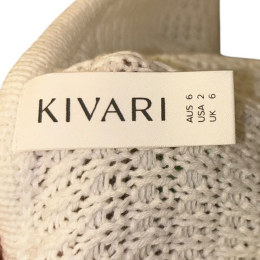 kivari cream white crochet sweater knit body con dress 2 - Picture 2 of 7